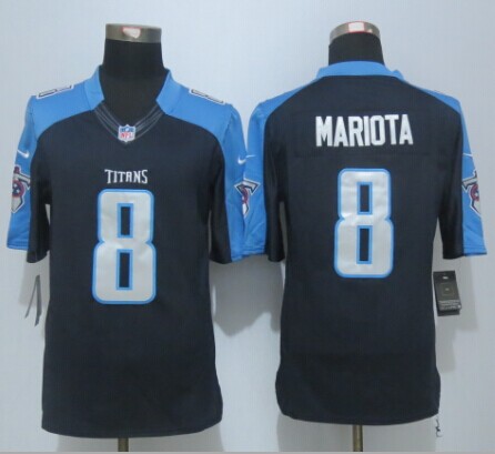 nike Tennessee Titans 8 Mariota Navy Blue   Limited Jersey