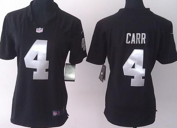 nike oakland raiders 4 Derek Carr black women football Jerseys