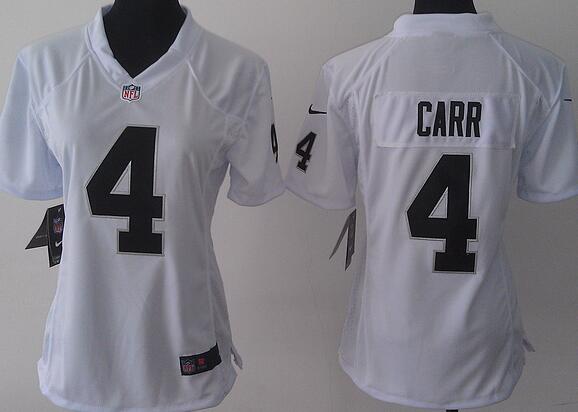 nike oakland raiders 4 Derek Carr white women football Jerseys