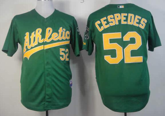 oakland athletics 52 yoenis cespedes green men baseball mlb jersey