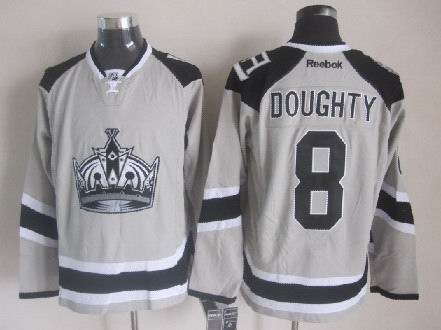 reebok Los Angeles Kings 8 Drew Doughty gray men nhl ice hockey  jerseys