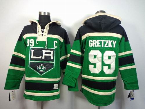 reebok Los Angeles Kings 99# GRETZKY green NHL hooded sweatshirt