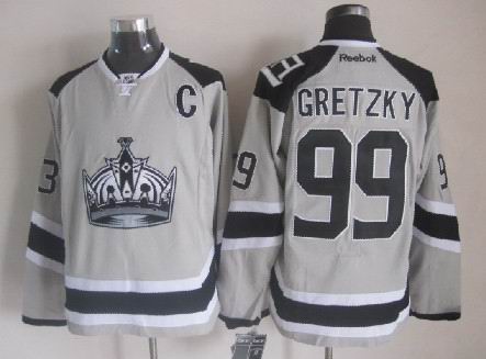 reebok Los Angeles Kings 99 Wayne Gretzky gray men nhl ice hockey  jerseys