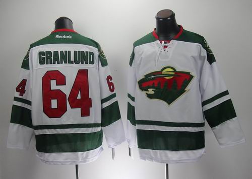 reebok Minnesota GRANLUND 64# white green nhl ice hockey  jerseys
