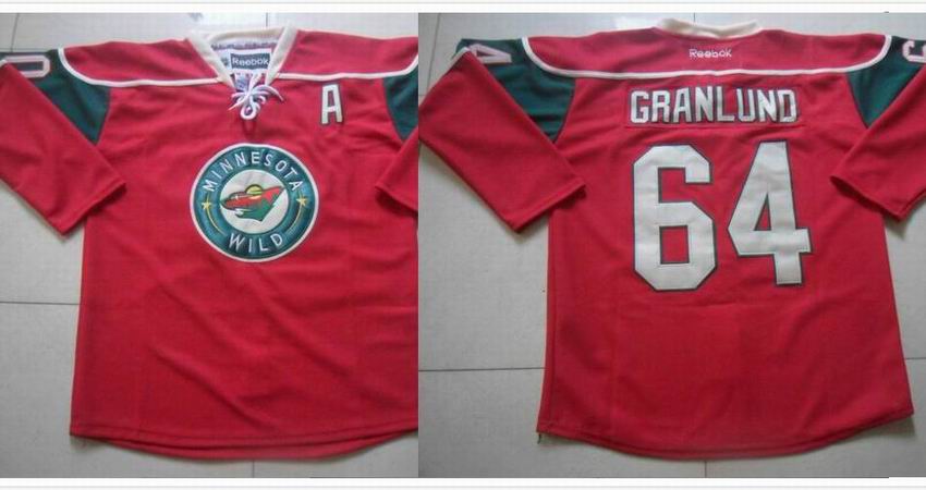 reebok Minnesota Mikael Granlund 64 red green nhl ice hockey  jerseys