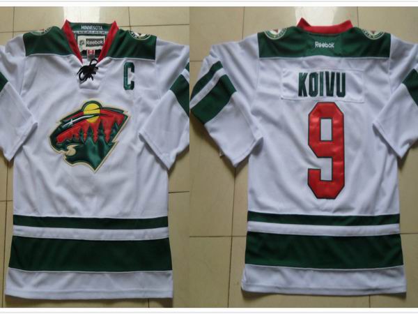 reebok Minnesota Wild Mikko Koivu 9 green nhl ice hockey  jerseys