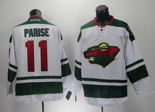 reebok Minnesota Wild Zach Parise 11 white nhl ice hockey  jerseys
