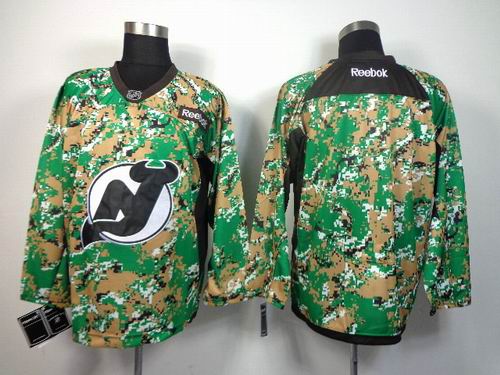 reebok New  Devils blank green camo nhl ice hockey  jerseys