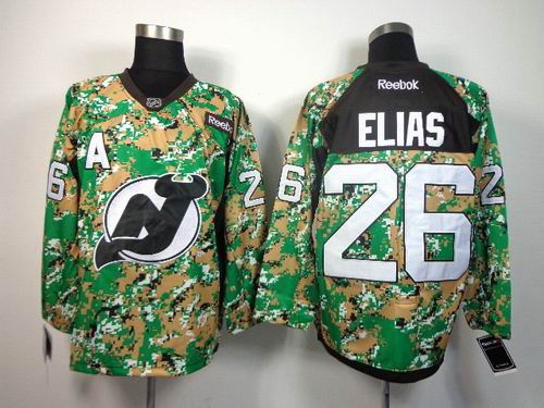 reebok New Jersey Devils 26 Patrik Elias green camo nhl ice hockey  jerseys