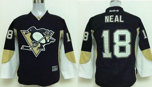 reebok Pittsburgh Penguins James Neal #18  Black kids nhl Jerseys