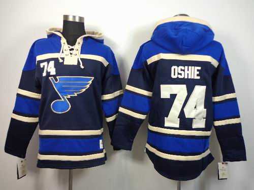 reebok St Louis Blues 74# T.J Oshie blue NHL hooded sweatshirt