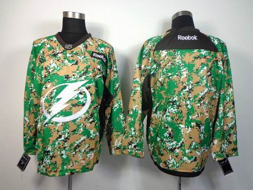 reebok Tampa Bay Lightning blank green camo men nhl ice hockey  jerseys