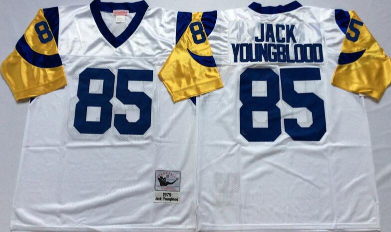 san louis rams Blue 85 jack  MEN Throwback white nfl Jersey