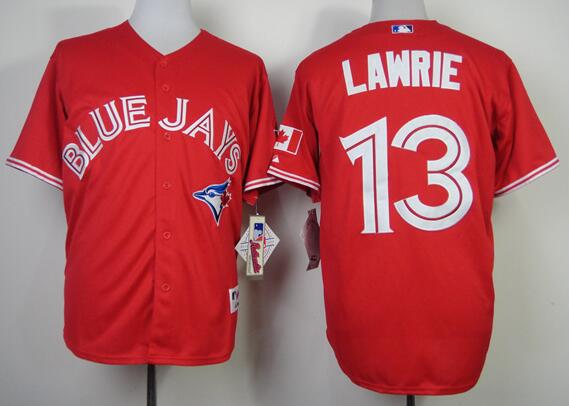 toronto blue jays 13 Brett Lawrie red men mlb baseball jerseys