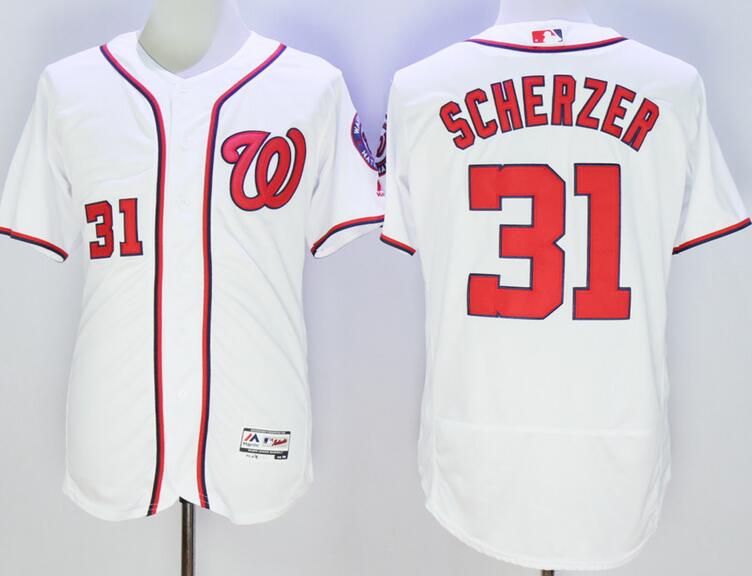 washington nationals 31 Max Scherzer white majestic men baseball MLB Jersey