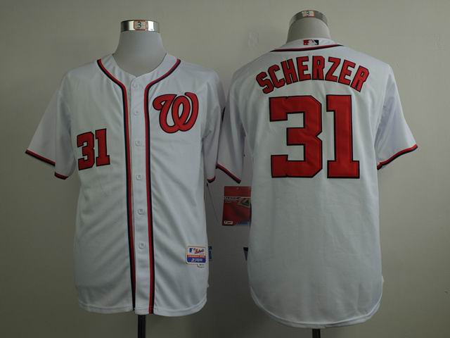 washington nationals 31 Max Scherzer white men baseball MLB Jersey