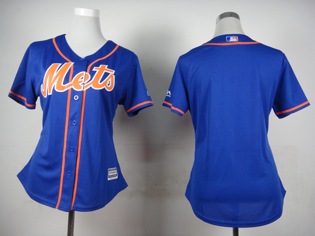 women New York Mets  Blank blue throwback MLB Jerseys