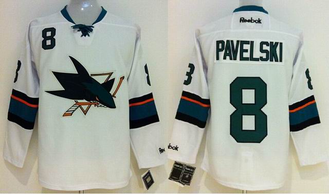 youth San Jose Sharks 8 Joe Pavelski white hockey jerseys