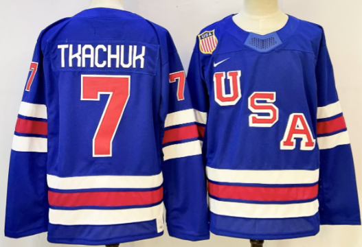 Big Size Men's USA #7 Brady Tkachuk Royal 2025-2026 Stitched Jersey