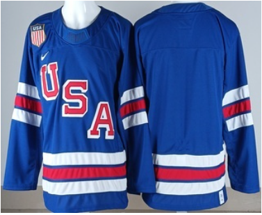 Men's USA Blank Blue 2026 Olympics Authentic Jersey