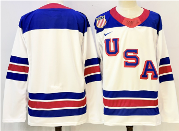 Men's USA Blank White 2025-2026 Stitched Jersey Men's USA Blank White 2025-2026 Stitched Jersey