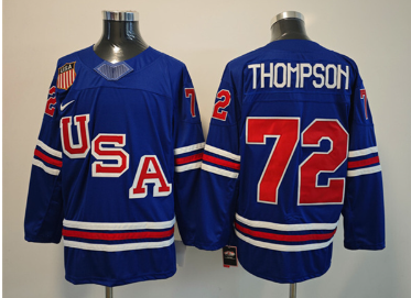 Men's USA #72 Tage Thompson Royal 2025-2026 Stitched Jersey