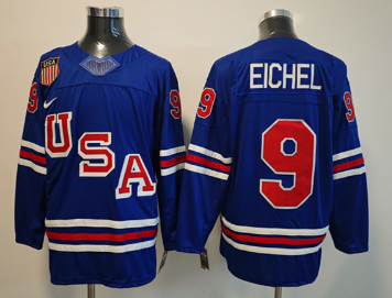 Men's USA #9 Jack Eichel Royal 2025-2026 Stitched Jersey