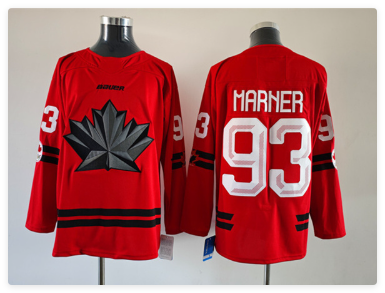 Men's Canada Hockey #93 Mitch Marner Red Stitched Jersey