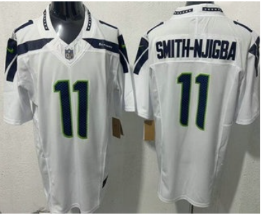 Men's Seattle Seahawks #11 Jaxon Smith Njigba Limited White FUSE Vapor Jersey