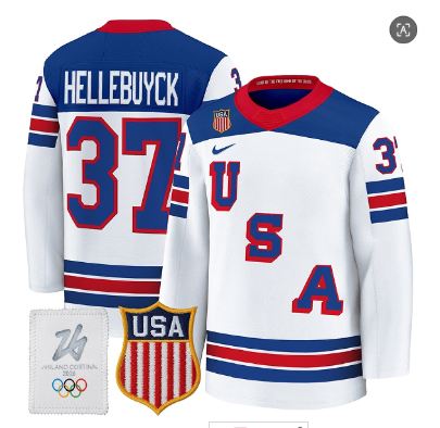 Men's USA #37 Connor Hellebuyck Home White 2026 Olympic Hockey Jersey Men's USA #37 Connor Hellebuyck Home White 2026 Olympic Hockey Jersey
