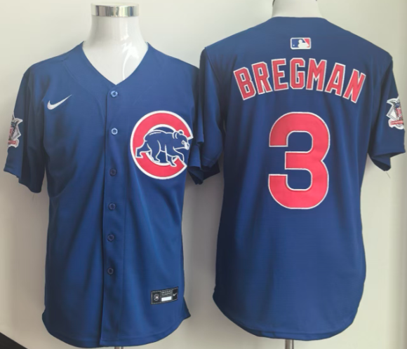 Men's Chicago Cubs #3 Alex Bregman  Limited Stitched Baseball Jersey
