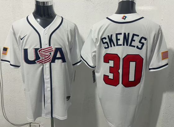 USA Baseball Paul Skenes Nike White 2026 World Baseball Classic Stadium Jersey