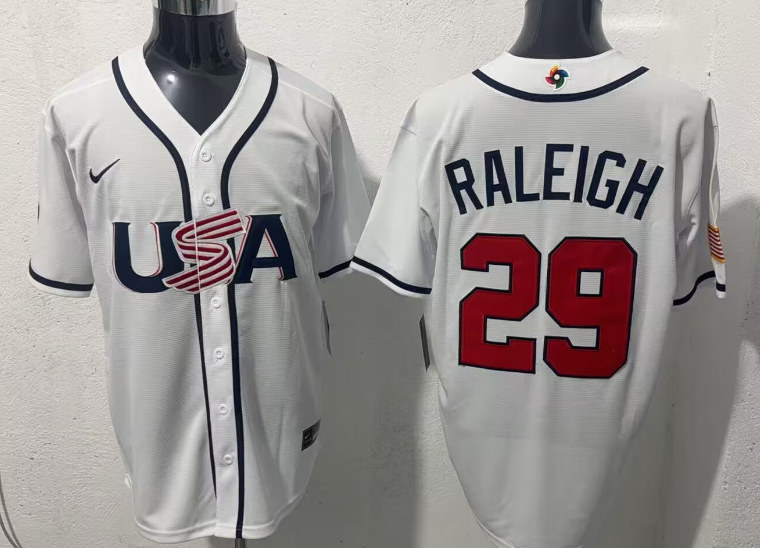 MEN'S #29 CAL RALEIGH USA 2026 WORLD BASEBALL CLASSIC BASEBALL JERSEY