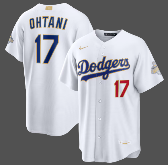 Men's Los Angeles Dodgers #17 Shohei Ohtani Nike White 2026 Gold Collection Stadium Jersey Men's Los Angeles Dodgers #17 Shohei Ohtani Nike White 2026 Gold Collection Stadium Jersey