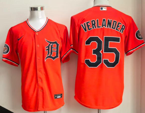 Men's Detroit Tigers #35 Justin Verlander Orange 2026 Cool Base Stitched Baseball Jersey