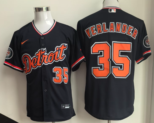 Men's Detroit Tigers #35 Justin Verlander black 2026 Cool Base Stitched Baseball Jersey