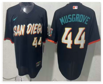 Men's San Diego Padres #44 Joe Musgrove Black 2026 City Connect Stadium Jersey