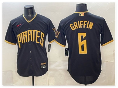 Men's Pittsburgh Pirates #6 Konnor Griffin Black 2026 City Connect Stadium Stitched Baseball Jersey