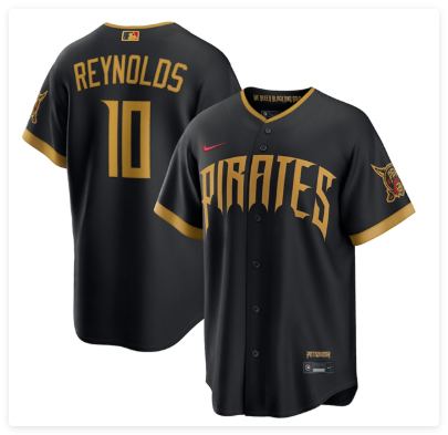 Men's Pittsburgh Pirates #10 Bryan Reynolds Black 2026 City Connect Stadium Stitched Stitched Baseball Jersey