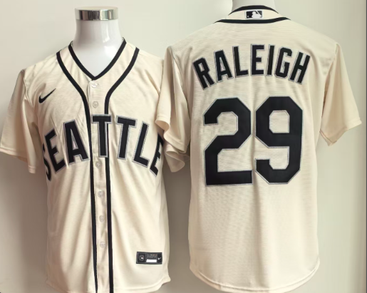Men's Seattle Mariners #29 Cal Raleigh Cream Nike Alternate Jersey