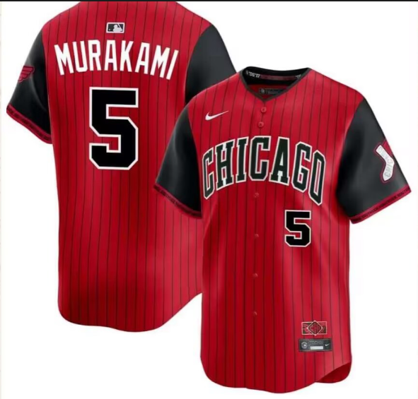 Munetaka #5 Murakami City Connect MEN Stitched Jersey Red Black Munetaka #5 Murakami City Connect MEN Stitched Jersey Red Black