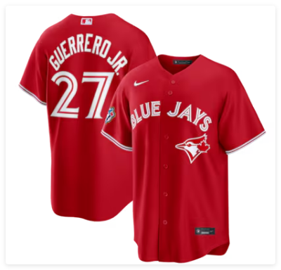 Men's Toronto Blue Jays #27 Vladimir Guerrero Jr. Red 50th Anniversary Alternate Limited Jersey Men's Toronto Blue Jays #27 Vladimir Guerrero Jr. Red 50th Anniversary Alternate Limited Jersey