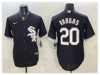 Men's Chicago White Sox #20 Miguel Vargas Black Stitched Baseball Jersey Men's Chicago White Sox #20 Miguel Vargas Black Stitched Baseball Jersey