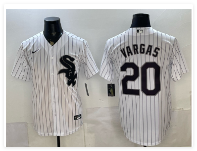 Men's Chicago White Sox #20 Miguel Vargas White Home Stitched Baseball Jersey Men's Chicago White Sox #20 Miguel Vargas White Home Stitched Baseball Jersey