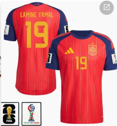 Lamine Yamal 19 Spain National Team 2026 x World Cup Patch Home Jersey Lamine Yamal 19 Spain National Team 2026 x World Cup Patch Home Jersey