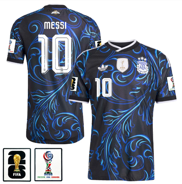 Lionel Messi 10 Argentina National Team 2026 x World Cup Patch Away Jersey – Black, Men Lionel Messi 10 Argentina National Team 2026 x World Cup Patch Away Jersey – Black, Men
