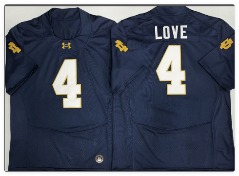 Notre Dame Fighting Irish Jeremiah Love Mens Large Blue Stitched Jersey Notre Dame Fighting Irish Jeremiah Love Mens Large Blue Stitched Jersey
