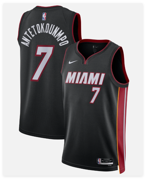 Miami Heat Giannis Antetokounmpo #7 Nike Men's NBA Stitched Jersey Miami Heat Giannis Antetokounmpo #7 Nike Men's NBA Stitched Jersey