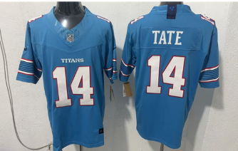 Men's Tennessee Titans #14 Carnell Tate Light Blue 2026 F.U.S.E. Vapor Limited Football Stitched Jersey Men's Tennessee Titans #14 Carnell Tate Light Blue 2026 F.U.S.E. Vapor Limited Football Stitched Jersey
