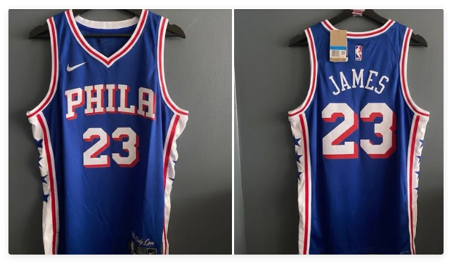 Men's Philadelphia 76ers #23 LeBron James Royal 2026 Icon Edition Stitched Jersey Men's Philadelphia 76ers #23 LeBron James Royal 2026 Icon Edition Stitched Jersey